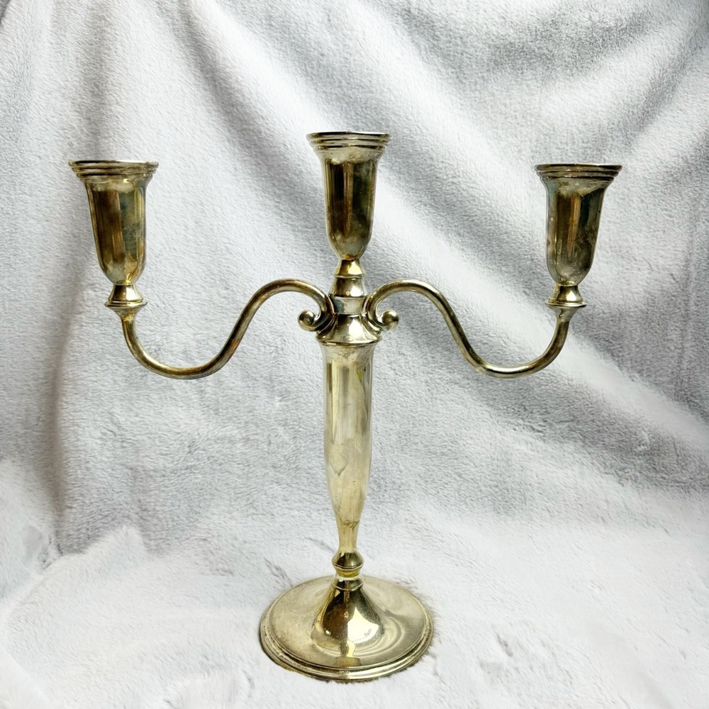 Godinger Brass Three-Arm Candelabra - Gold Finish